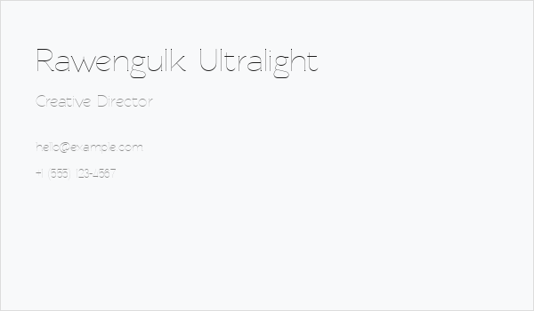 Rawengulk Ultralight Business Card