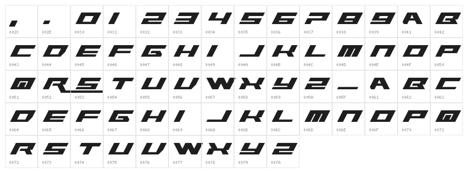Rawhide Raw 2012 Regular Character Map