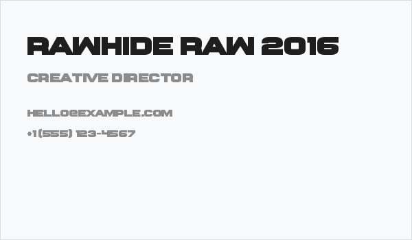 Rawhide Raw 2016 Business Card