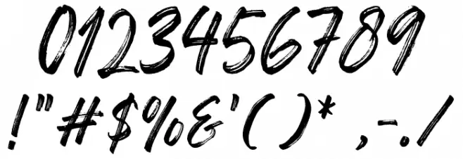 RawkBrush Font OTHER CHARS