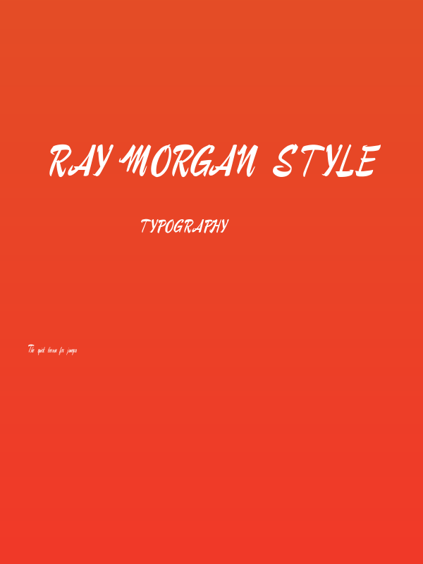 Ray Morgan Style Poster