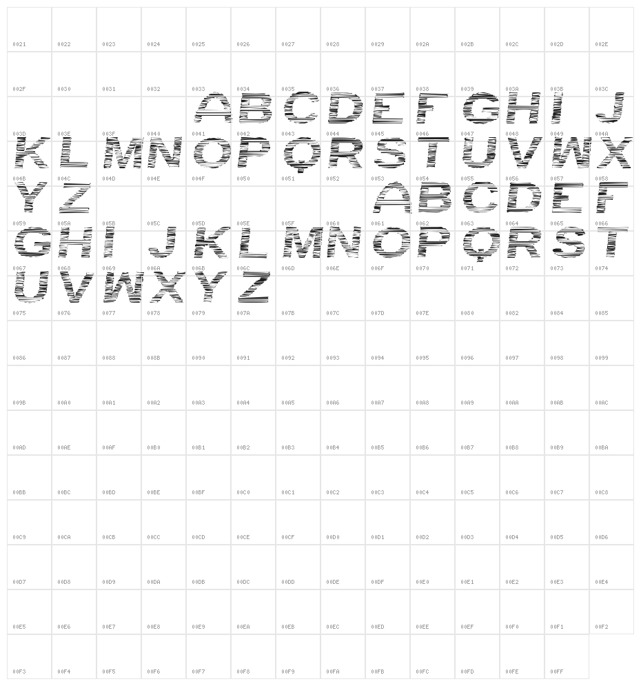 Rayada tfb Character Map