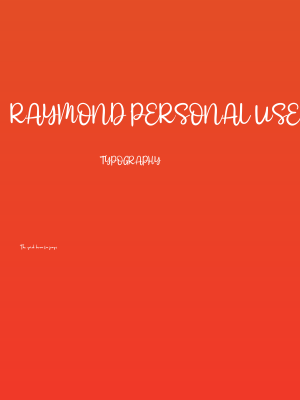 Raymond Personal Use Poster