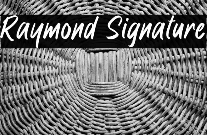Raymond Signature Font examples