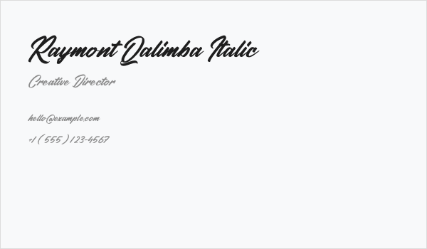Raymont Qalimba Italic Business Card