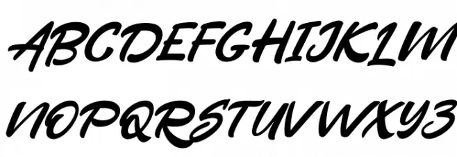 Razan Script Italic फ़ॉन्ट अपरकेस