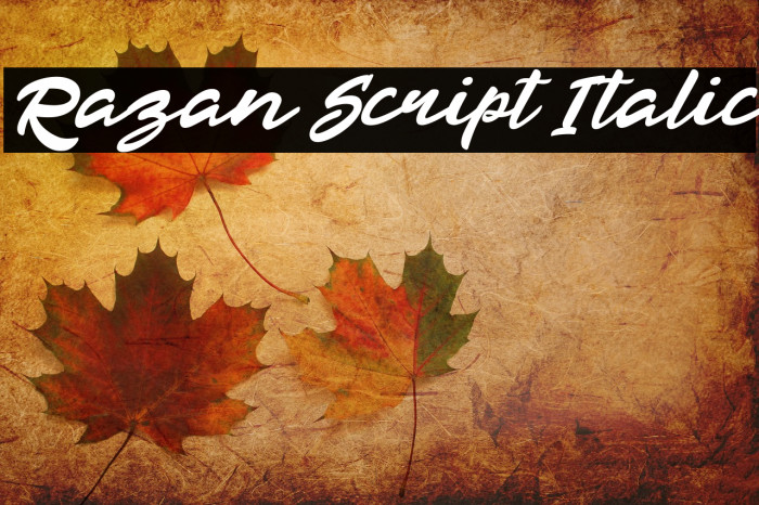 Razan Script Italic Example 2