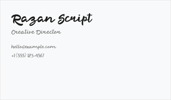 Razan Script Business Card