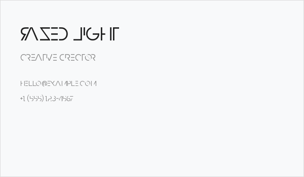 Razed Light Business Card