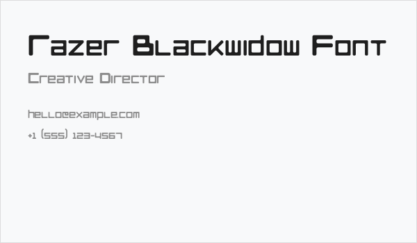 Razer Blackwidow Font Business Card