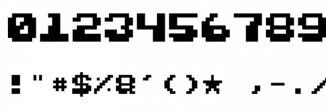 Razor 1911 Mini Font OTHER CHARS