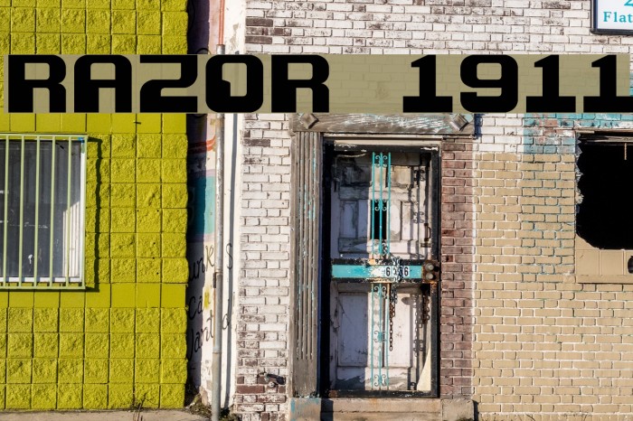 Razor 1911 Font examples