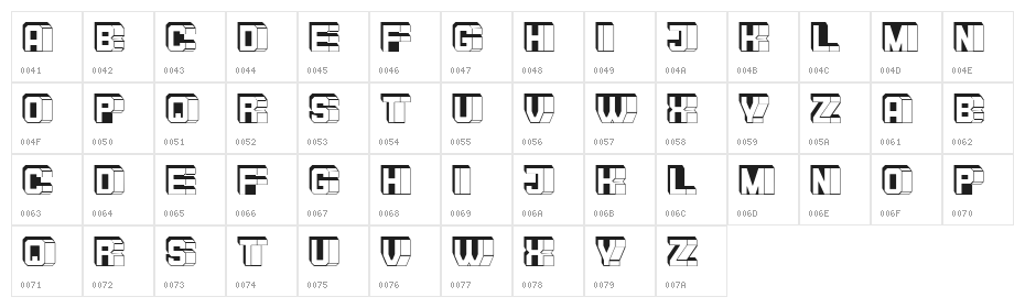 Razor Black Regular Character Map