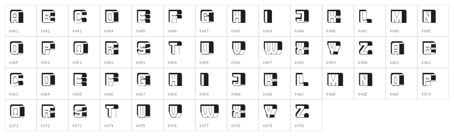 Razor Dark Regular Character Map