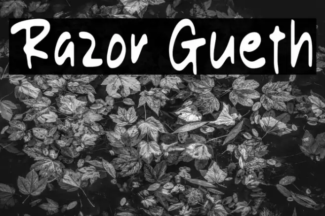 Razor Gueth Schriftart examples