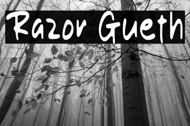 Razor Gueth Schriftart examples