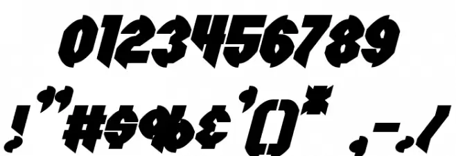 Razorclaw Bold Italic Polices AUTRES CHARS