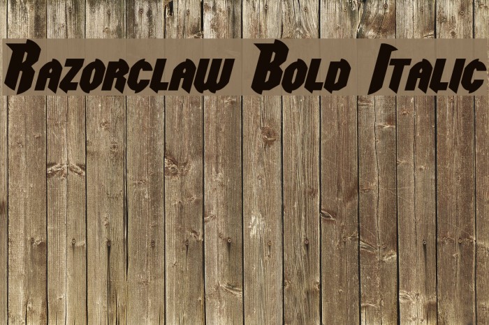 Razorclaw Bold Italic Polices examples