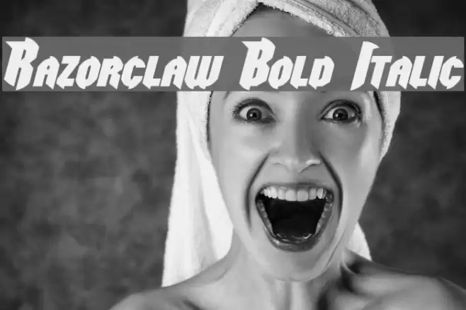 Razorclaw Bold Italic Polices examples