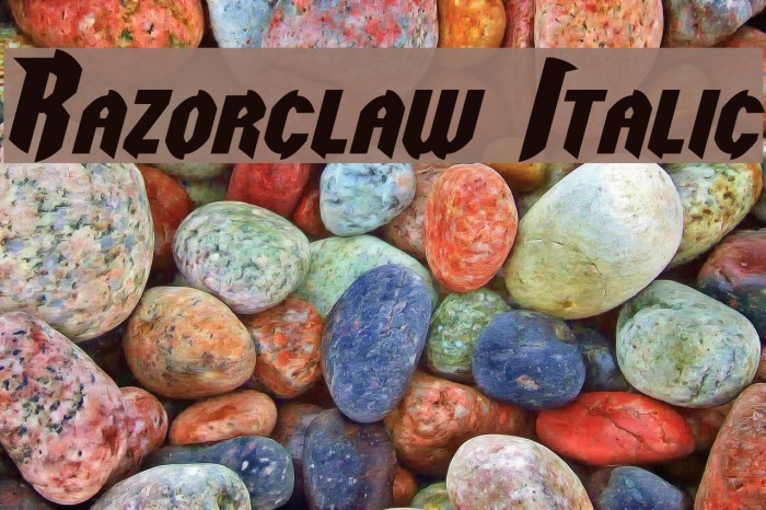 Razorclaw Italic Font examples