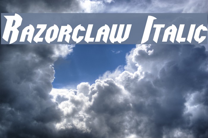 Razorclaw Italic Font examples