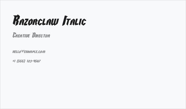Razorclaw Italic Business Card