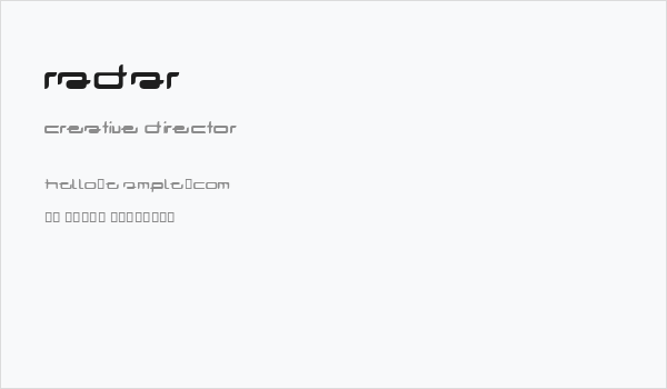 radar Business Card