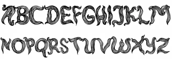 rambut kusut Font Litere mari