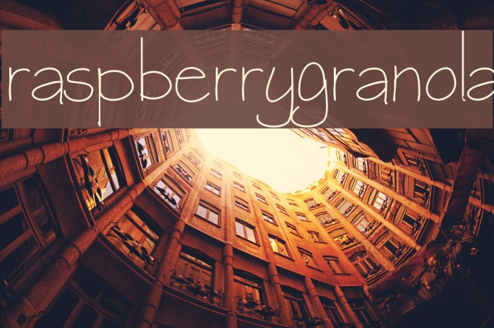 raspberrygranola Font examples