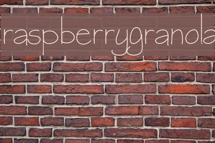 raspberrygranola Font examples