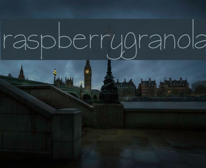 raspberrygranola Font examples
