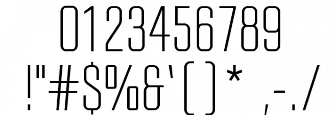 RBNo2-Light Шрифта ДРУГИЕ символов