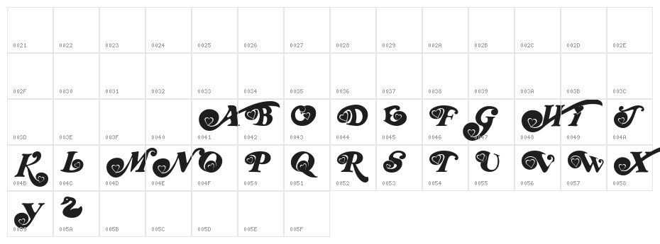 RDHoney Character Map