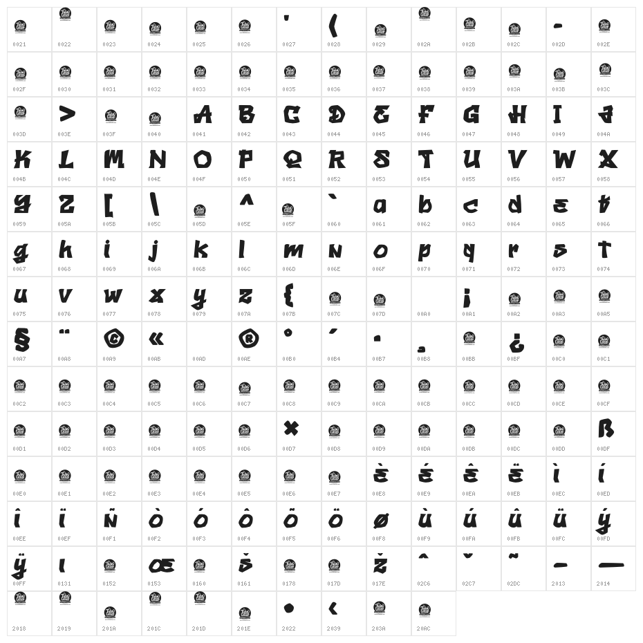 REACH YOU PERSONAL USE Character Map