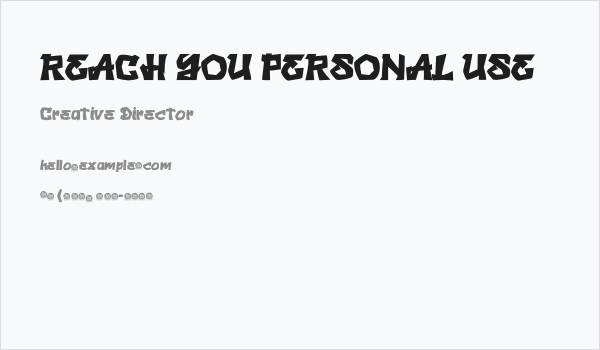 REACH YOU PERSONAL USE Business Card