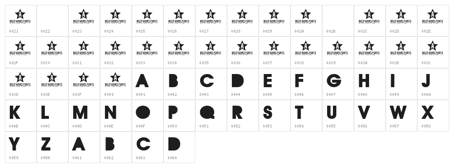 REBOARD Character Map