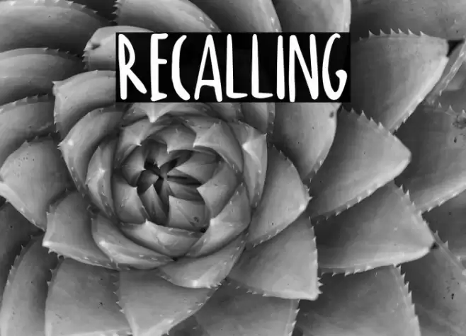 RECALLING Font examples