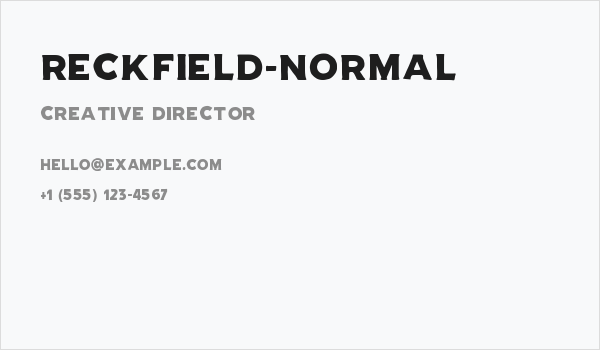 RECKFIELD-NORMAL Business Card