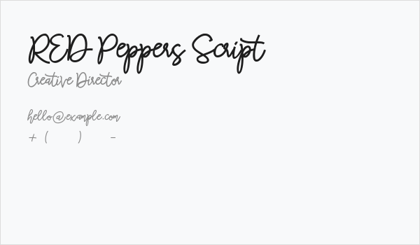 RED Peppers Script Business Card