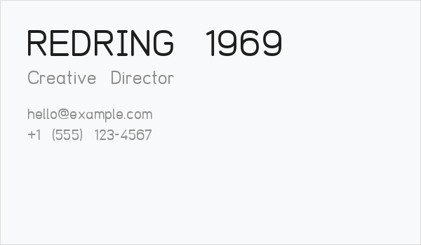 REDRING 1969 Business Card