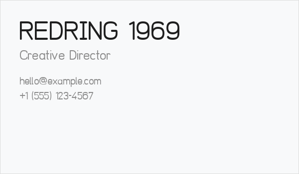REDRING 1969 Business Card