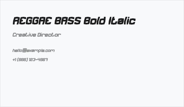 REGGAE BASS Bold Italic Business Card