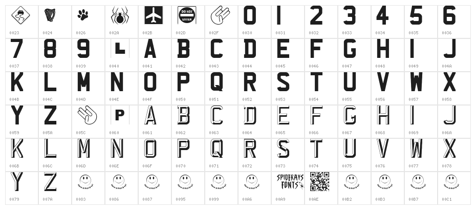 REGISTRATION PLATE UK Character Map