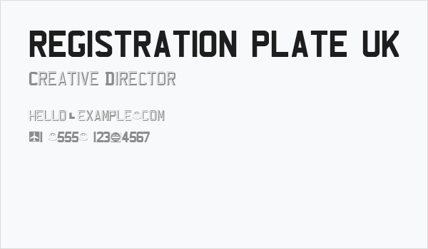 REGISTRATION PLATE UK Business Card