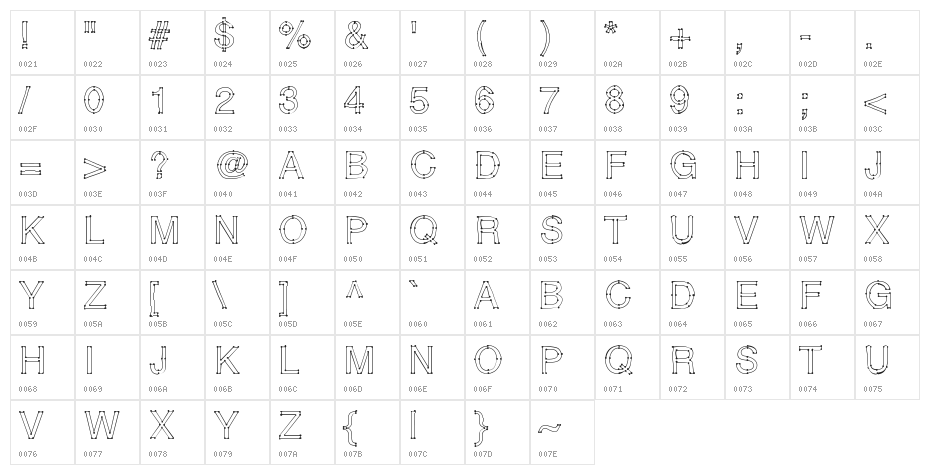 RELIERLESPOINTS Character Map