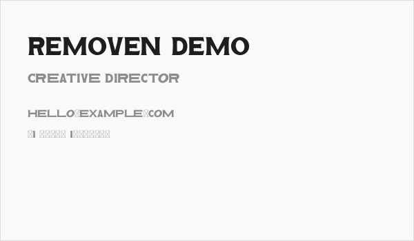 REMOVEN DEMO Business Card