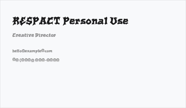 RESPACT Personal Use Business Card