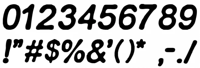 RETRO ITALICS Font OTHER CHARS