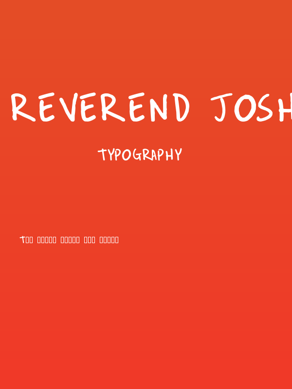 REVEREND JOSH Poster
