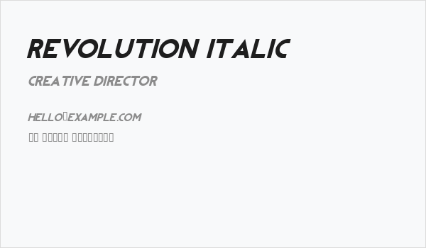REVOLUTION Italic Business Card
